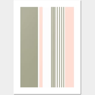 Color Block Stripes Peach and Green Posters and Art